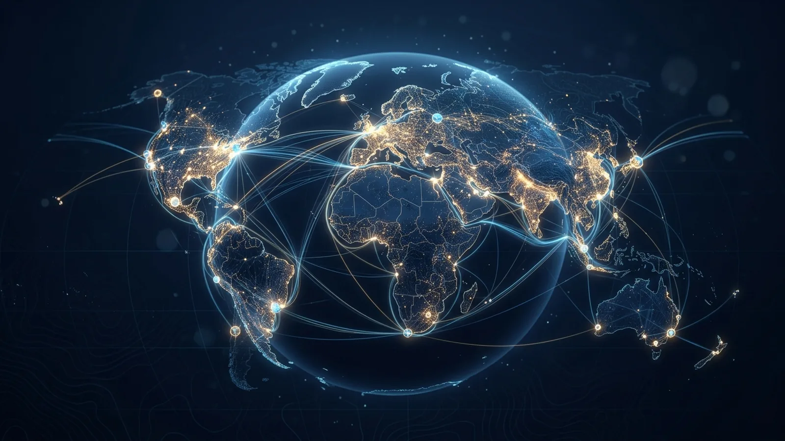 Illustration of global sourcing and procurement connections